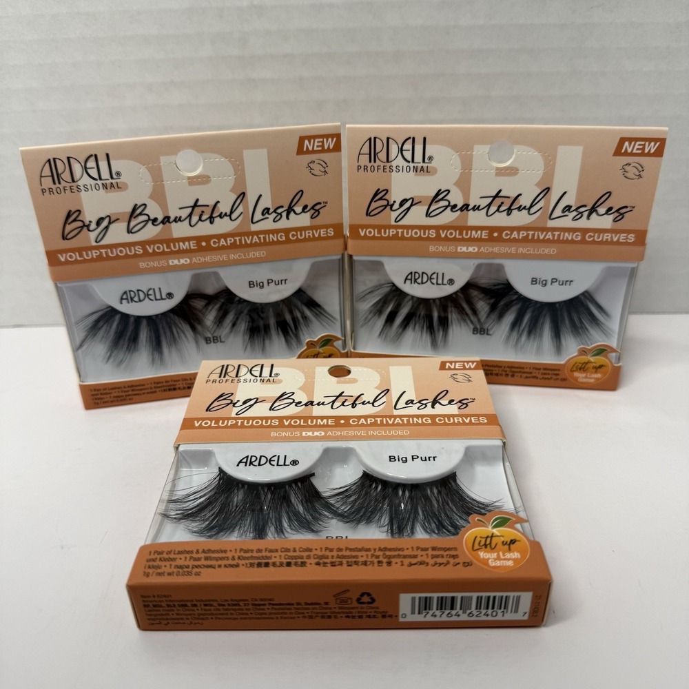 Ardell Big Beautiful Lashes Big Purr 3 Pack BBL Faux Mink Volume 62401